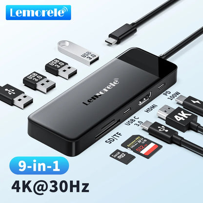 USB HUB | HDMI | USB-C | 9 IN 1 HUB | SD/TF CARDS